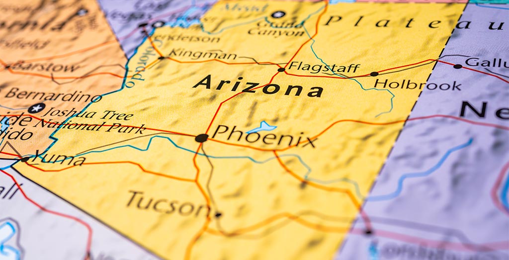 Arizona, USA coverage map for equipment rentals