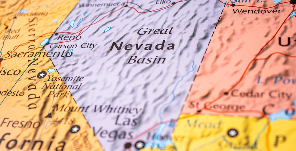 Nevada, USA coverage map for equipment rentals